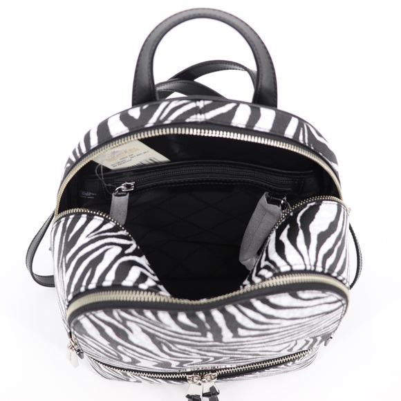 New Michael Kors Rhea Backpack Zebra Print - Picture 11 of 12